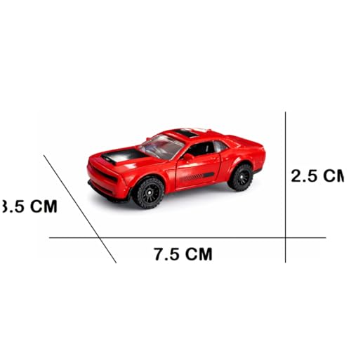 Image of 1:64 Dodge Challenger SRT Hellcat Mini Diecast Car - Collectible Muscle Car Model, Detailed Replica, Perfect for Display or Gift [Multicolor][Get Any 1 Rendom Color]