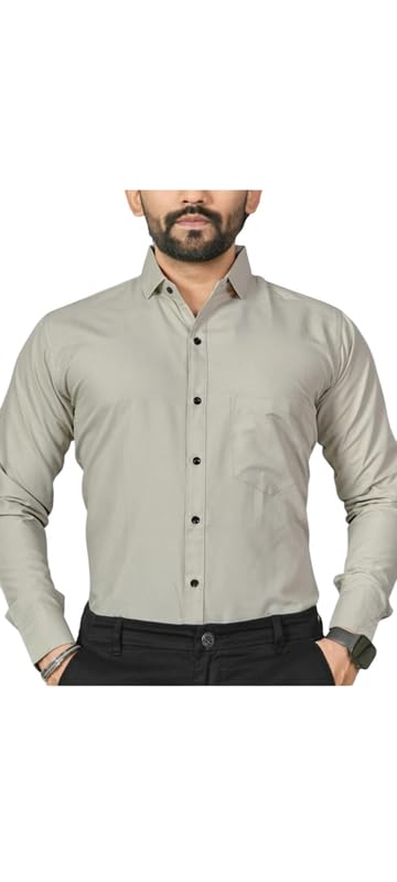 Image of Mens Solid Slim Fit Shirt | Formal Shirts | Men Office Wear | Formal Shirts for Men Office Wear Branded 102-Plain Shirt