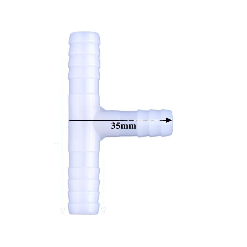 5 ~ 500 piezas de 10-5 mm reductor de PE conector en T para tanque de acuario, bomba de aire, manguera de riego por goteo, tubo de agua de jardín (16-10 mm, 50 piezas)