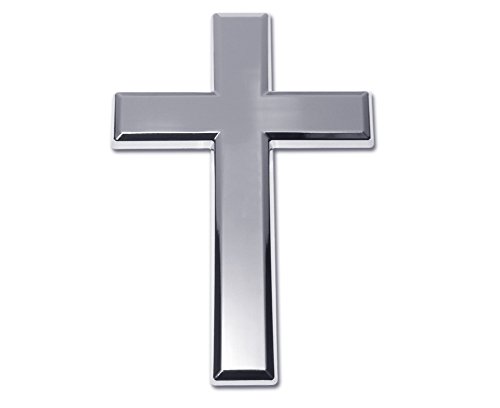 Image of Elektroplate Cross OEM Chrome Emblem for Cars, Trucks, and All Auto | Universal Fit at 3.15 inch x 2.1 inch | Weatherproof