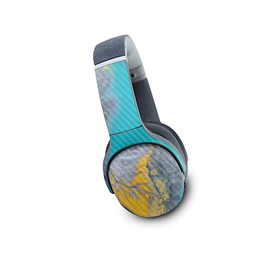 Image of MightySkins Carbon Fiber Skin Compatible with Skullcandy Crusher Evo Wireless - Yellow Spill | Protective, Durable Textured Carbon Fiber Finish | Easy to Apply | Made in The USA