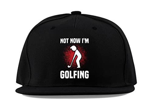 Casquette de baseball unisexe en coton noir avec broderie golf et visière plate