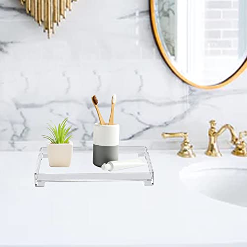 Delipply AT001 Vanity Bathroom Tray, Acrylic Rectangle Decorative Catchall Organizer Storage Tray thumb #5