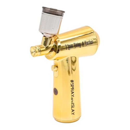 I Love Being A Barber Gold Cordless Airbrush - Professional Precision Tool with Adjustable Pressure Settings, Wireless Charging, Ergonomic Design, and High-End Gold Finish for Sharp, Crisp Lines