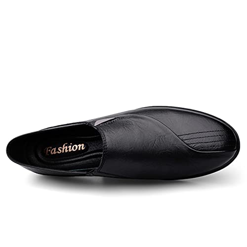 Loafers for Men Round Toe Loafer Shoes Leather Flexible Flat Heel Comfortable Classic Walking Slip-ons4