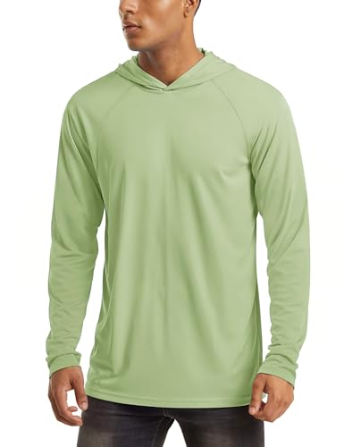 Image of MAGCOMSEN Men's Hooded UPF 50+ Sun Protection T Shirts Long Sleeve Athletic Fishing Shirts Rash Guards