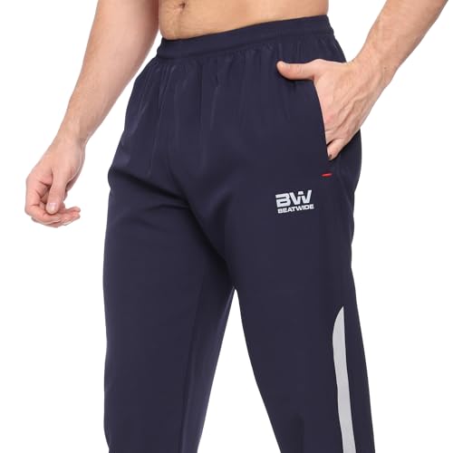 Image of Men's Ns Lycra Spandex Mixx Polyester Sports Trackpants with Both Side Zipper Pockets