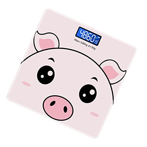 Healeved Báscula Digital Precisa para Adultos y Pantalla Digital Diseño Rosa Divertido Estable y Duradera para Pesaje Corporal Hogar