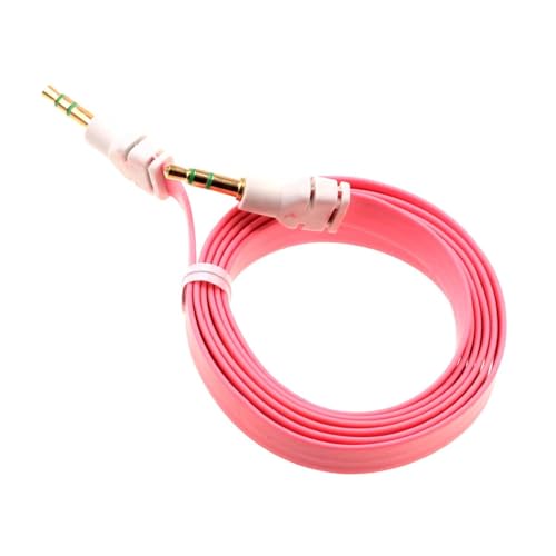 Cable auxiliar plano Jack 3.5mm color rosa 0.91 m miniatura 1