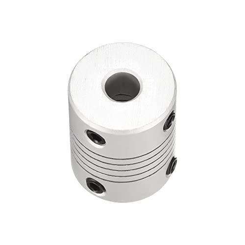 PATIKIL Flexible Wellenkupplung aus Aluminiumlegierung, 6 mm bis 7 mm, L25 x D19, Motoranschlusskupplung für Heimwerkerprojekte, silberfarben, 2 Stück
