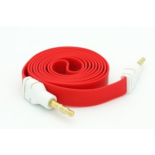 Cable Auxiliar Jack 3.5mm Plano Rojo 0.91 m miniatura 4