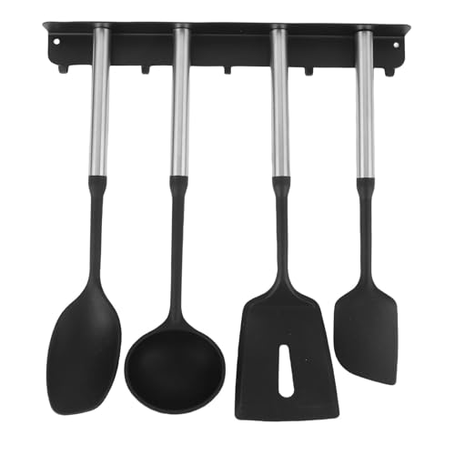 ANGGREK 6Pcs Silicone Kitchen Utensils Set, Elegant Design, Heat with Stainless Steel Handle, WhispersQuiet Cooking Experience, Long Lasting Use for Home