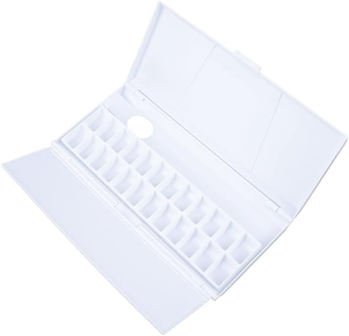 Watercolor Palette Empty Paint Tray 24 Wells Folding Palet Travel Storage Tin Case for Artist Art