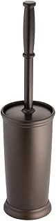 mDesign Compact Freestanding Plastic Toilet Bowl Brush and Holder for Bathroom Storage and Organization - Space Saving, St...