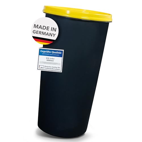 Will-Jeder Mülleimer 60l mit geruchsdichtem Deckel (Gelb), Gelber Sack...