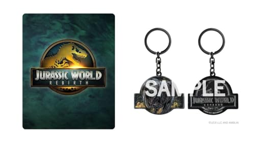 【Amazon.co.jp限定】ジュラシック・ワールド／復活の大地　スチールブック仕様　４Ｋ ＵＨＤ＋ブルーレイセット　オリジナルメタルキーホルダー付きコレクション(ビジュアルシート3枚+ポストカード3枚セット付) [Blu-ray]のサムネイル