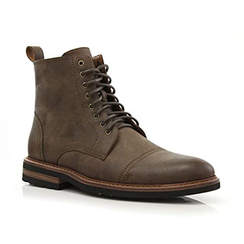 Image of Polar Fox Men's Ankle Dress Boots | Lace-up Casual Fashion Boot Collection | Cap Toe & Plain Toe Styles |