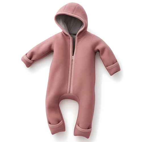 ALAVYA HOME® WALKOVERALL, Baby Wollwalk-Overalls aus Natur 100% Bio-Schurwolle Wollfleece mit Reißverschluss, Walk Woll-Anzug für Kleinkind und Baby - Pastel Rosa 74/80