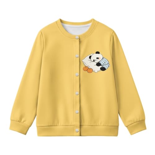 Image of Girls Cardigans Sweater Long Sleeve Crew Neck Button Down Sweaters School Outerwear for Kids Fall Winter Tops