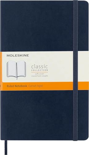 Moleskine Classic Notebook, Soft Cover, Large (5" x 8.25") Ruled/...