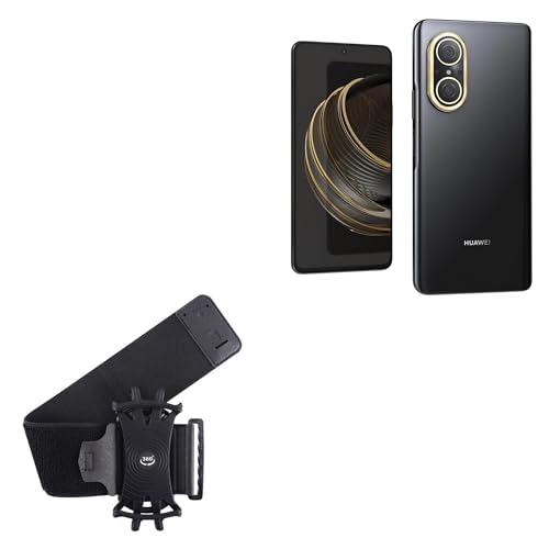 BoxWave Holster Compatible with Huawei Nova 10 Youth - ActiveStretch Sport Armband, Adjustable Armband for Workout and Running - Jet Black