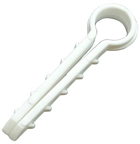 AERZETIX: 100 Attache avec Cheville à enfoncer Ømax 8.5mm Support Porte Fixe Cables Fils Blanc C41947