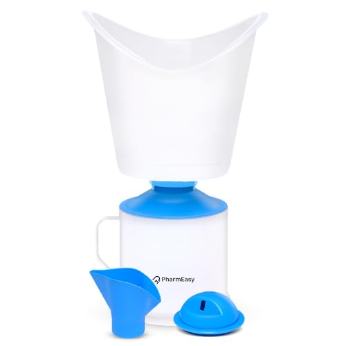 PharmEasy All in One Steam Vaporizer machine for Cold and Cough with Nozzle Inhaler, Electric vapor machine, Facial Sauna and Facial Steamer Machine for Adults and Kids