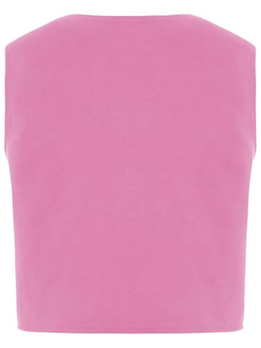 Kids Girls Western Cowgirl Fringe Vest – Cozy Faux Suede Waistcoat Button Down Jacket4