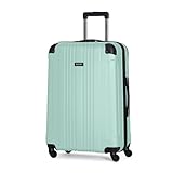 Kenneth Cole REACTION Out of Bounds Lightweight Hardshell 4-Wheel Spinner Luggage, Mint Blue, 28-Inch Carry On