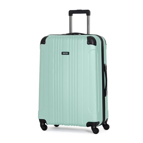 Image of Kenneth Cole REACTION Out of Bounds Lightweight Hardshell 4-Wheel Spinner Luggage, Mint Blue, 28-Inch Carry On