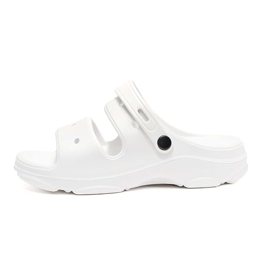 Unisex Open-Toe Adjustable Sandals Breathable Strappy Design with Quick-Dry Sole Ideal for Beach(White,10)