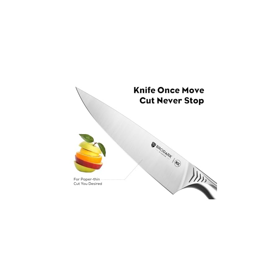 BRODARK-Kitchen-Knife-Set-with-Block-15-Piece-Knife-Block-Set-with-Built-in-Sharpener-High-Carbon-Stainless-Steel-Kitchen-Knives-Set-for-Kitchen-Christmas-Gift-Shark-Series BRODARK Kitchen Knife Set with Block - 15-Piece Knife Block Set with Built-in Sharpener - High Carbon Stainless Steel Kitchen Knives Set for Kitchen - Christmas Gift, Shark Series