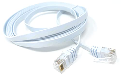 DRUT 2m FLAT CAT6 RJ45 Ethernet LAN Patch Cable, Low Profile GIGABIT Full Copper 32AWG, Lead Allows Up to 1000Mbps Speed (6.5ft, White) - Image 3