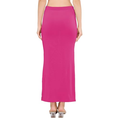 Image of DESI GIRL Satin Shimmer Stretchable Saree Shapewear Petticoat with Drawstring for Women | Mermaid fit Saree Petticoat with Side Slit for Easy Movement | Saree Shaper | Long inskirt