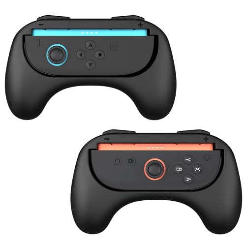 MoKo Grips for Nintendo Switch 2 Joy-Con, Ergonomic Joycon Grip for Switch 2 Joy Cons Controller, Anti-slip, 2 Pack (Black)