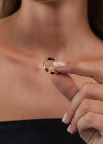 Purelei Pono Ring – Verstellbarer, Minimalistischer Statement-Ring aus Edelstahl, Wasserfest, 14K Vergoldung, 18K Rosé, Silberfarben… – Ansicht 2