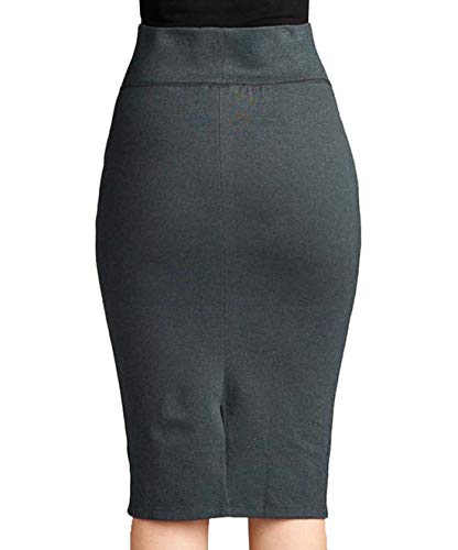 Image of Women's Knee Length Formal Pencil Skirt with Elastic Waist Band (Size in inches XS-26, S-28, M-30, L-32, XL- 34, XXL-36 INCHES)