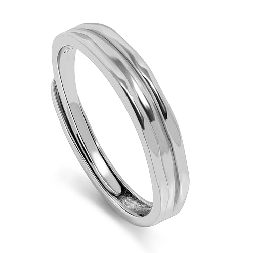 Meissa 925 Sterling Silber Breite Eheringe für Damen, handgefertigter Diamantring für Damen, passende Versprechensringe größenverstellbares Paar-Ring-Set, 3.8mm Meissa 925 Sterling Silber Breite Eheringe für Damen, handgefertigter Diamantring für Damen, passende Versprechensringe größenverstellbares Paar-Ring-Set, 3.8mm