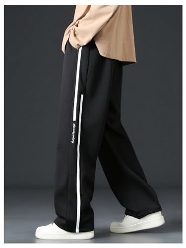 Verdusa Men's Letter Print Striped Sweatpants Drawstring Waist Sweat Pants Joggers4