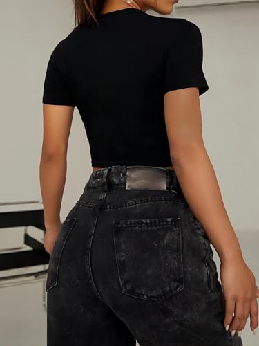 Cute Graphic Crop Tops for Women Trendy Y2K Baby Tee Short Sleeve Slim Fit Shirts2