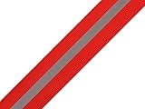 cyclingcolors Reflektierendes Band zum Aufnähen Klebeband, gut sichtbares Sicherheitsband für Kleidung, Rucksäcke usw., 30 mm breit x 5 m lang, rot