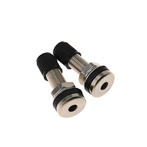 2pcs Tiges de Valve en M¨¦tal Pneu Tubeless Moto Voiture avec Bouchons Anti-poussi¨¨re