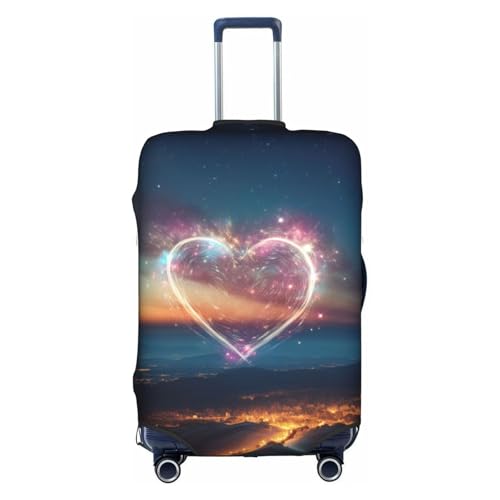 Housse de valise étanche et anti-poussière élastique motif cœur