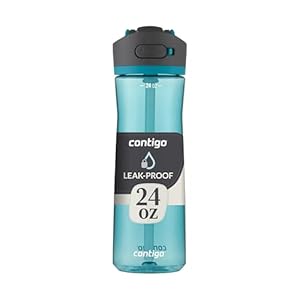 Contigo Ashland 2.0 Leak-Proof Water Bottle with Lid Lock and Angled Straw, Dishwasher Safe, Interchangeable Lid, 24oz, Juniper