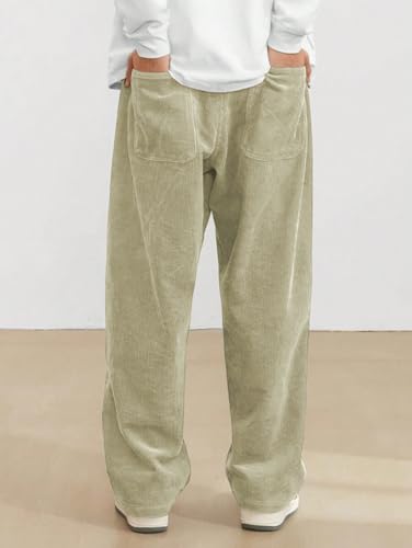 Image of ZAFUL Men's Corduroy Straight Leg Loose Fit Casual Pants