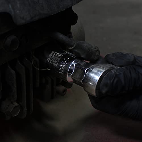 Abn 3/8 Inch Drive Sae And Metric Spark Plug Socket Set 6 Pt Spark Plug Tool Set With Rubber Rings And Socket Rail, 5Pc #TOP5