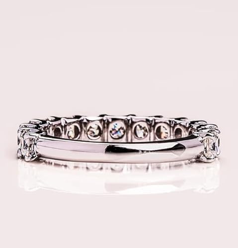 2.00 Carat Princess Cut Lab Created Diamond Half Eternity Wedding Band Ring, 14K White Gold Finish, 925 Sterling Silver