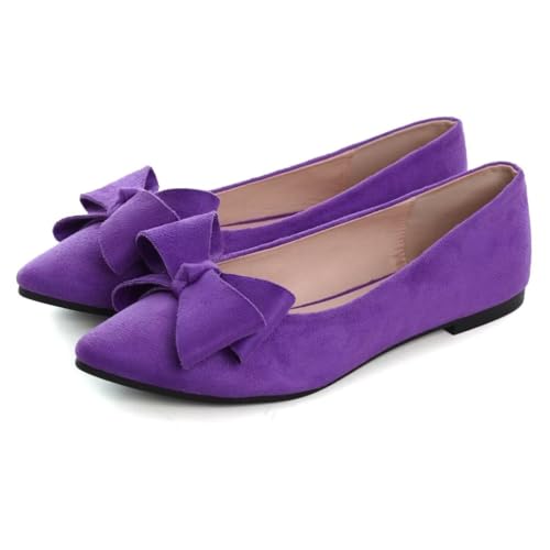 Image of TN TANGNEST Flats Shoes Women Comfort Casual Loafers | Classic Pointed Toe Bowknot Flats Cute Slip On Flats, Wear to Work Travel Walk