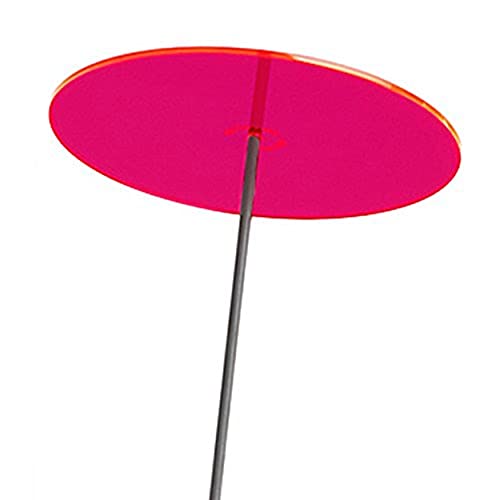 Cazador-del-sol ® - das Original | UNO | 1 Stück | Sonnenfänger-Scheibe rot | Durchmesser 20 cm | Höhe 175 cm