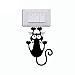 DSDUE Stickers Muraux Grands Stickers Muraux Stickers Muraux Ado Chat Accroché Sur Interrupteur De LumièRe Autocollant Sticker Mural Vinyle Autocollant Chat Autocollants (Noir)